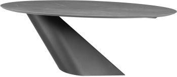 Oblo Dining Table (Short - Grey with Titanium Base) 
