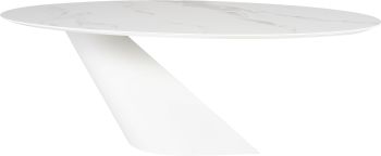 Oblo Dining Table (Medium - White with White Base) 