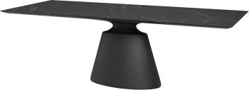 Taji Dining Table (Black Ceramic Top - Black Base) 