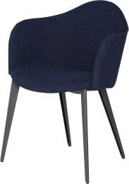 Nora Dining Chair (True Blue Fabric & Titanium Frame) 