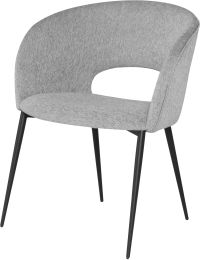 Alotti Dining Chair (Light Grey Boucle Fabric & Black Legs) 