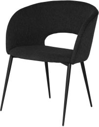 Alotti Dining Chair (Charcoal Fabric & Black Legs) 