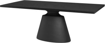 Taji Dining Table (Onyx Veneer Top - Black Base) 