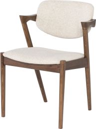 Kalli Dining Chair (Shell Fabric & Walnut Frame) 
