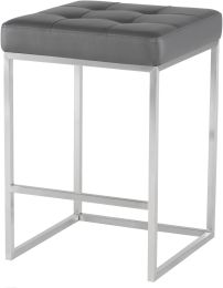 Chi Counter Stool (Grey with Silver Frame) 