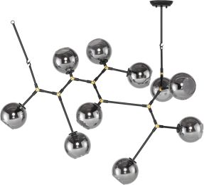 Atom 10 Pendant Light (Grey with Black Fixture) 