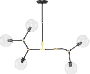 Atom 5 Pendant Light (Clear with Black Fixture) 