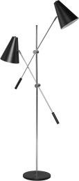 Tivat Floor Lamp (Double - Black with Silver Body) 
