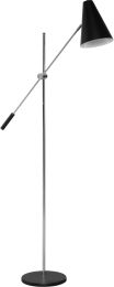 Tivat Floor Lamp (Single - Black with Silver Body) 