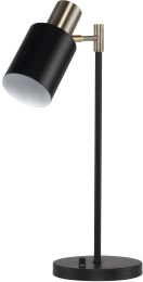 Lucca Lampe de Table (Noir avec Base Noire) 
