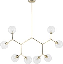 Atom 8 Pendant Light (Clear with Gold Fixture) 