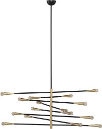 Orion 8 Pendant Light (Black with Gold Accent) 