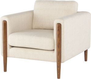 Steen Single Seat Sofa (Sand with Walnut Legs) 