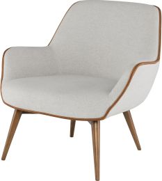 Gretchen Occasional Chair (Stone Grey with Walnut Legs) 