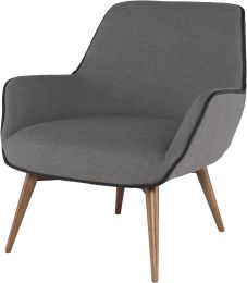 Gretchen Occasional Chair (Slate Grey with Walnut Legs) 