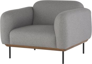 Benson Single Seat Sofa (Light Grey with Black Legs) 