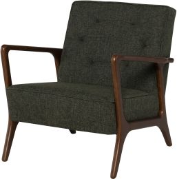 Eloise Occasional Chair (Hunter Green Tweed with Walnut Legs) 