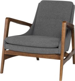 Enzo Occasional Chair (Shale Grey with Walnut Legs) 