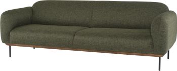 Benson Triple Seat Sofa (Hunter Green Tweed with Black Legs) 
