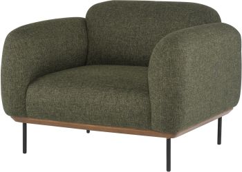 Benson Single Seat Sofa (Hunter Green Tweed with Black Legs) 