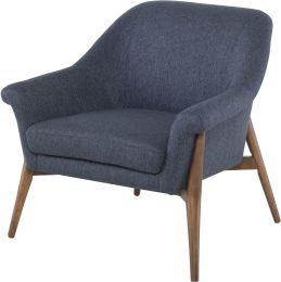 Charlize Occasional Chair (Denim Tweed with Walnut Legs) 