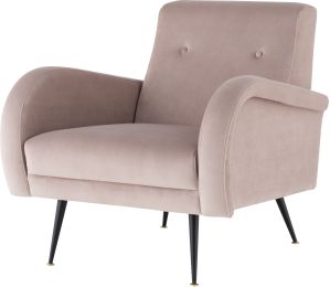 Hugo Occasional Chair (Blush with Black Legs) 