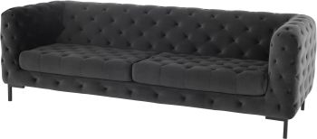 Tufty Triple Seat Sofa (Shadow Grey with Black Legs) 