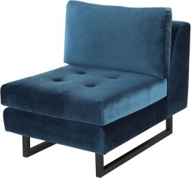 Janis Seat Armless Sofa (Narrow - Midnight Blue with Black Legs) 