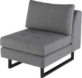 Janis Seat Sofa sans Accoudoirs (Étroit - Gris Argile avec Pattes Noires) 