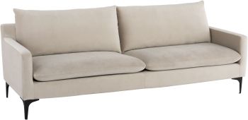 Anders Triple Seat Sofa (Nude with Black Legs) 