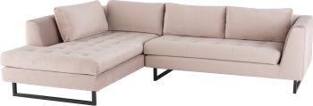 Janis Sectional Sofa (Left - Blush with Black Legs) 
