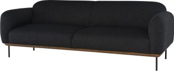 Benson Triple Seat Sofa (Charcoal with Black Legs) 