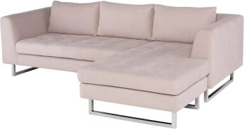 Matthew Sectional Sofa (Mauve with Silver Legs) 