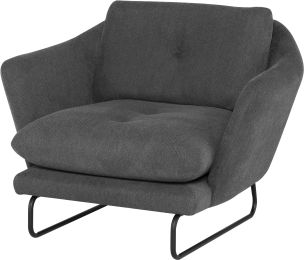 Frankie Single Seat Sofa (Graphite with Black Legs) 