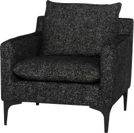 Anders Single Seat Sofa (Salt & Pepper with Black Legs) 