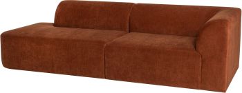 Isla Triple Seat Sofa (RHF - Terra Cotta with Black Legs) 
