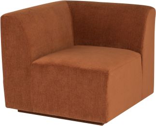 Lilou  Modular Sofa (Left Corner - Terra Cotta with Black Legs) 