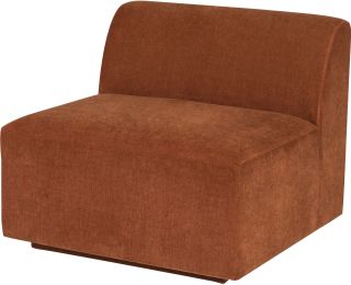 Lilou  Modular Sofa (Center - Terra Cotta with Black Legs) 