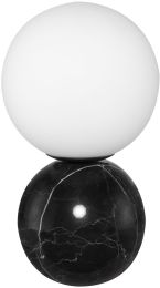 Kiki Table Light Table Lighting (Noir Marble & White Glass Shade) 
