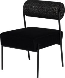 Marni Dining Chair (Salt and Pepper with Black Velour Seat) 