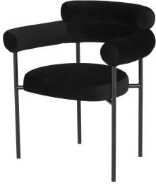 Portia Dining Chair (Black Velour) 