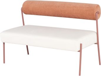 Marni Occasional Bench (Nectarine with Oyster Seat with Rust Frame) 