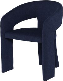 Anise Chaise à Diner (Tissu Bleu & Base Bleue) 