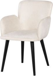 Willa Dining Chair (Champagne Microsuede Polyester & Black Ash Frame) 