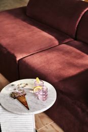 Isla Triple Seat Sofa (Chianti Microsuede Polyester & Black Rubber Legs) 
