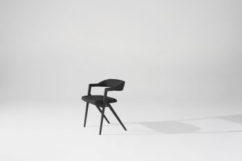 Anita Dining Chair (Charcoal Fabric & Ebonized Frame) 