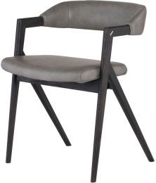 Anita Dining Chair (Dove Leather - Ebonized Oak Frame) 