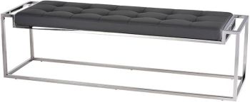Step Occasional Bench (Grey with Silver Base) 