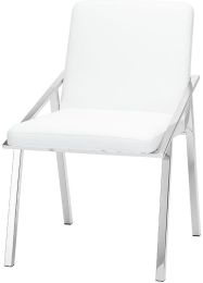 Nika Dining Chair (White with Silver Frame) 