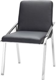 Nika Dining Chair (Black with Silver Frame) 
